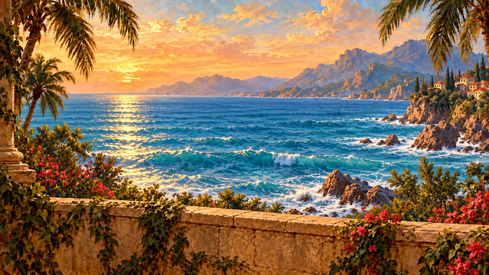 Sunset ocean terrace